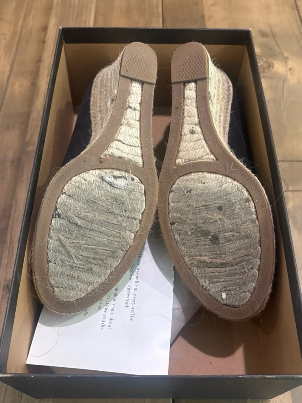 J.Crew Seville Black Canvas Espadrille Wedges Size 7.5⁠